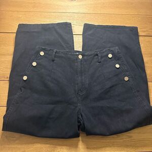 Maison Garrison women’s wide leg sailor black jeans medium